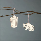 Raccoon & Trash Ornament Set