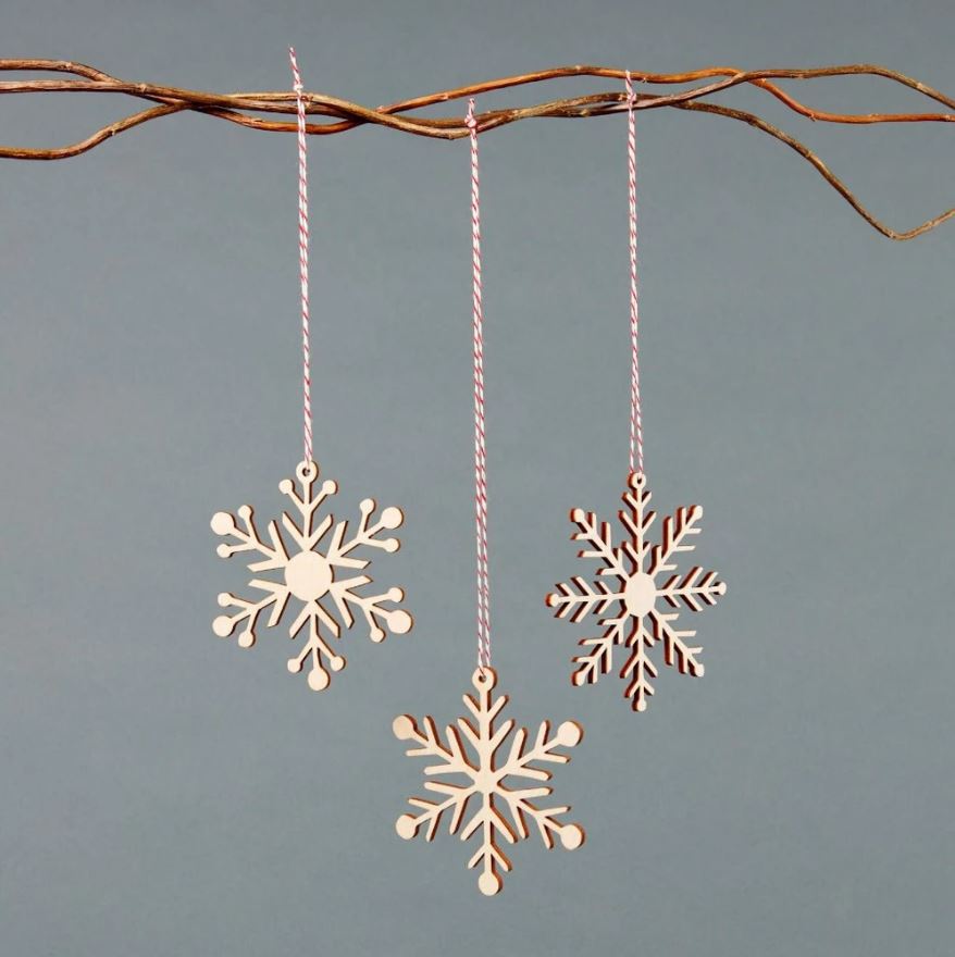 Simple Snowflake Ornament Set