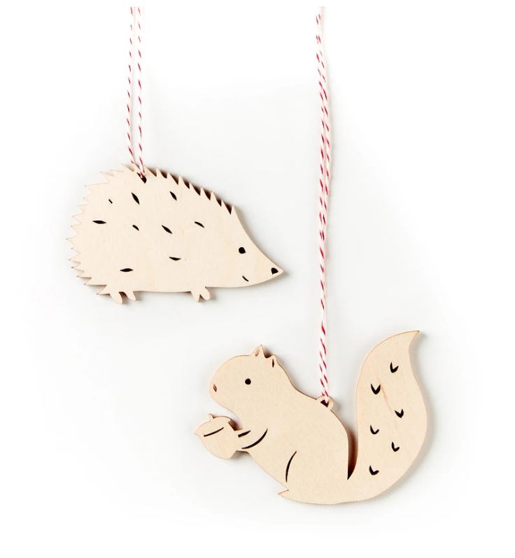 Squirrel & Hedgehog Ornament Set