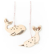 Narwhal & Whale Ornament Set