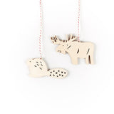 Beaver and Moose Ornament Set