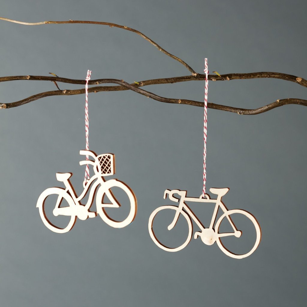 Cruiser and Road Bike Ornament Set