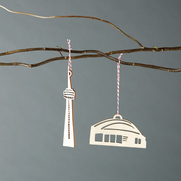 Light + Paper Studio - CN Tower and SkyDome Ornament Set