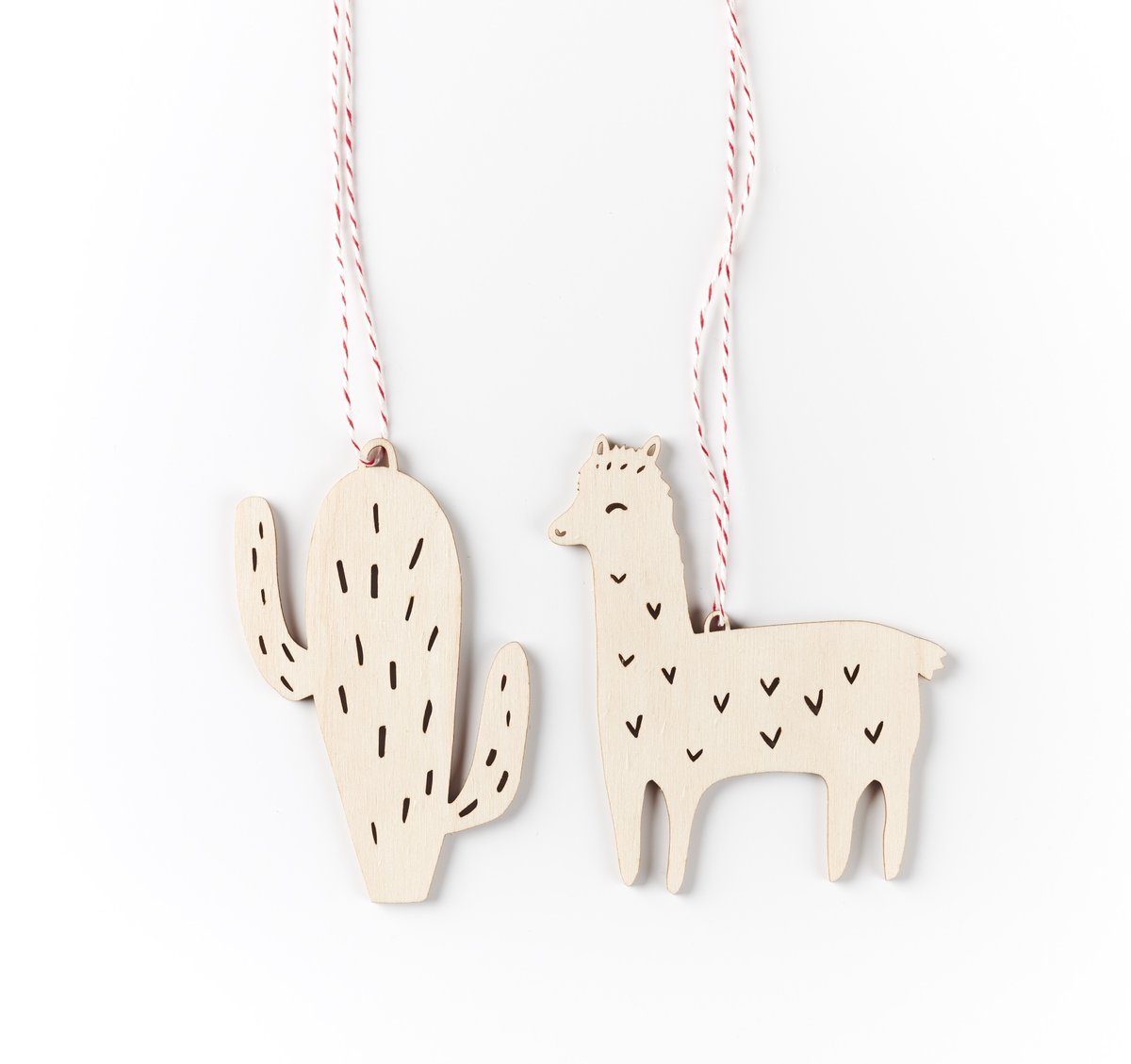 Cactus and Llama Ornament Set