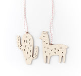 Cactus and Llama Ornament Set