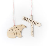 Polar Bear and North Pole Ornament Set