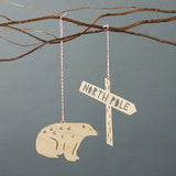 Polar Bear and North Pole Ornament Set