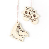 Skate and Mitten Ornament Set