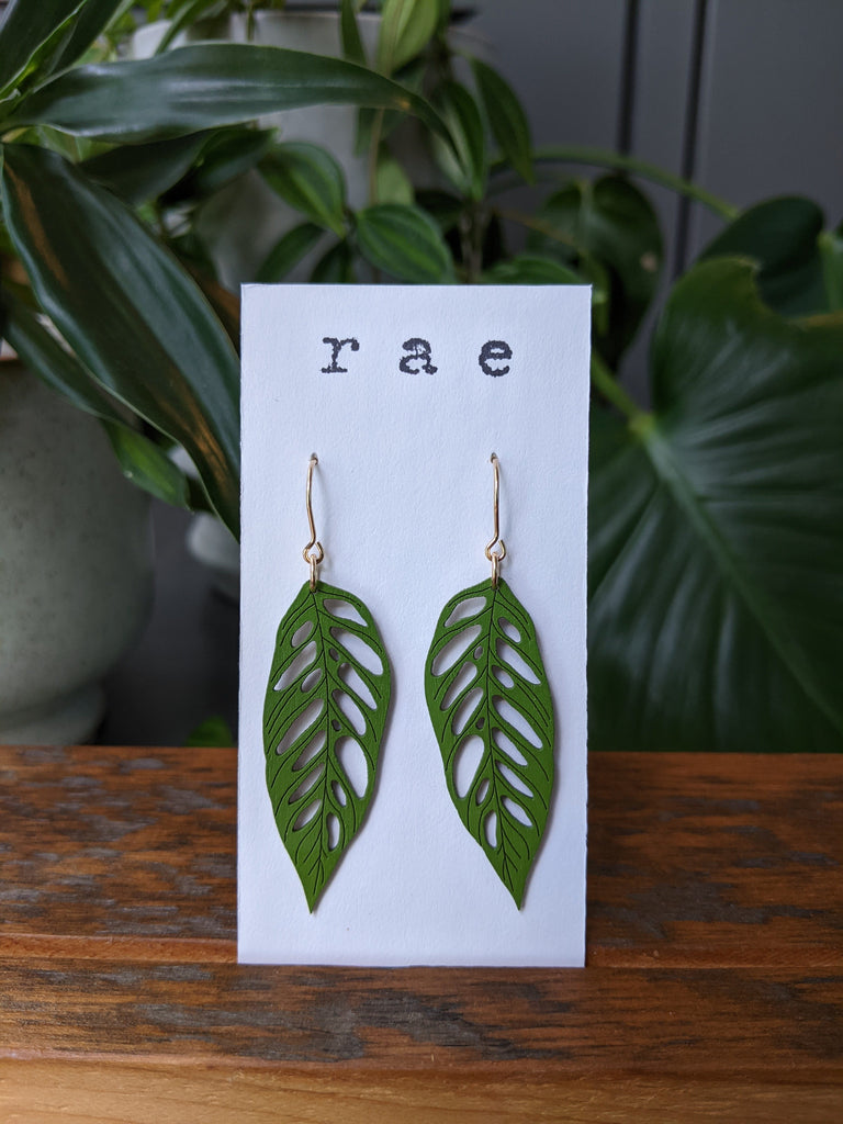 Rae Designs - Monstera Adansonii Earrings