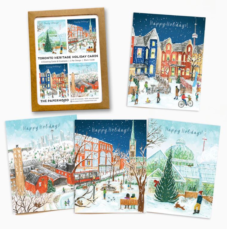 Paperhood - Assorted Box of 8 'Toronto Heritage' Holiday Cards