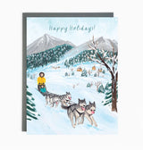 Holiday Dog Sledding Card