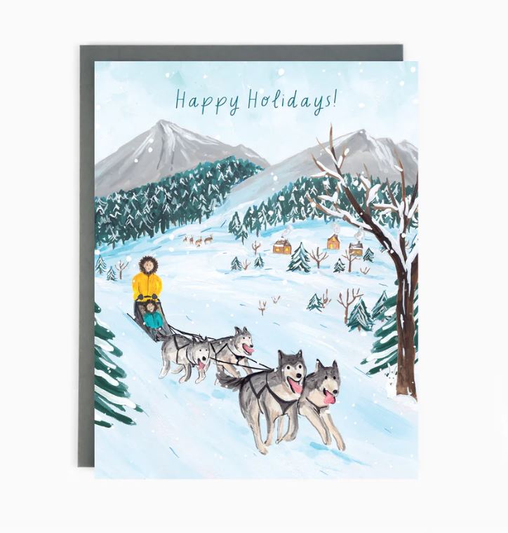 Paperhood - Dog Sledding Holiday Card