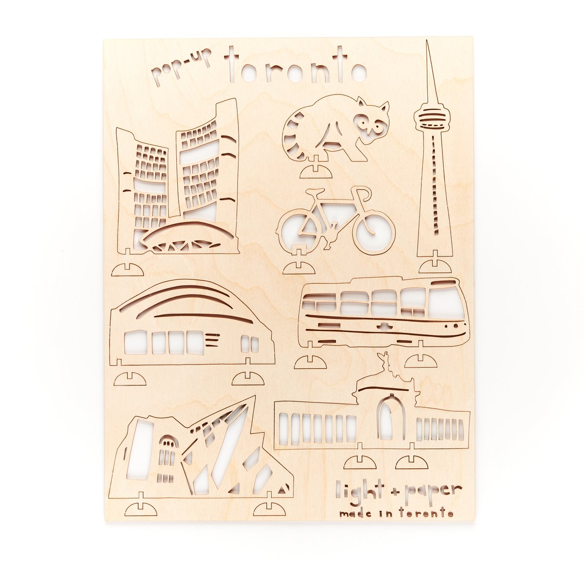 Pop-up Toronto Landmarks Wooden Artwork
