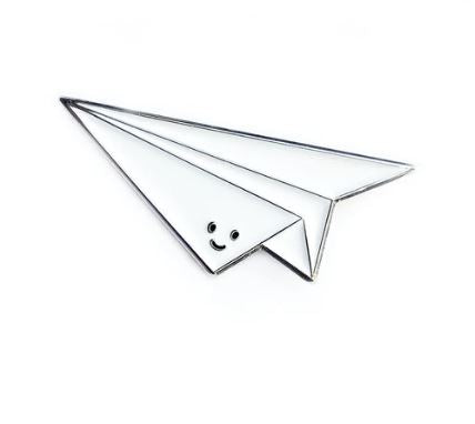 Queenies Cards - Paper Airplane Enamel Pin