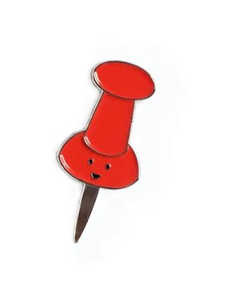 Queenies Cards - Red Push Pin Enamel Pin