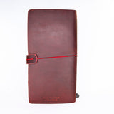 'Explore' Leather Bound Traveler's Notebook - Large Oxblood