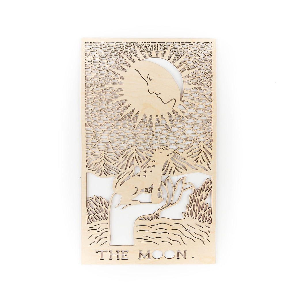 Light + Paper Studio - WOODEN TAROT CARD ARTWORK - THE MOON