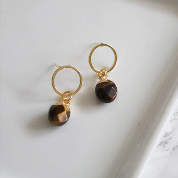 Tish -Tia Tiger's Eye Stud Earrings