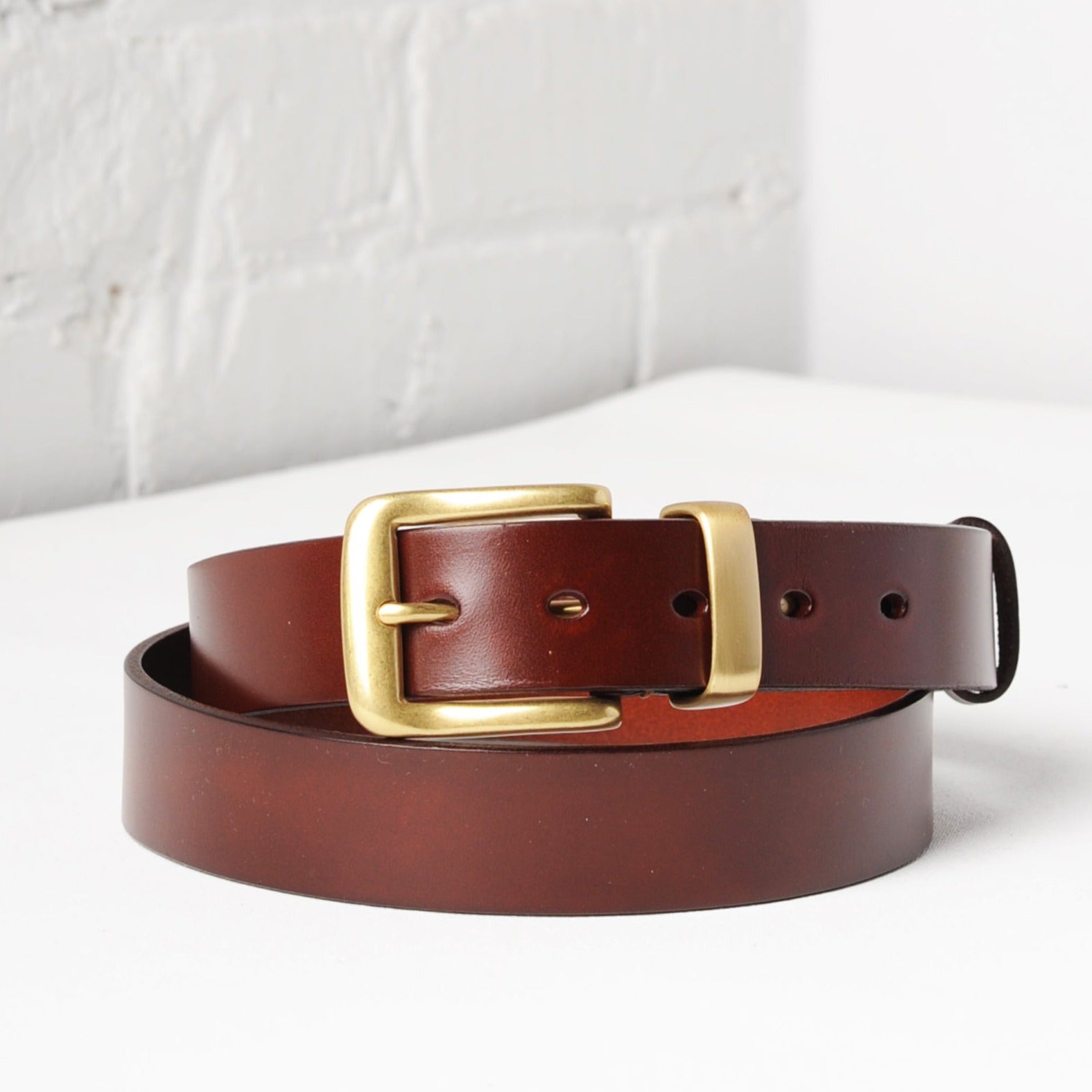 'Tuscany' Deluxe Italian Leather Belt - Chestnut