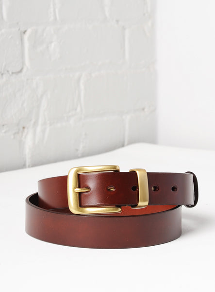 'Veneto' Italian Leather Belt - Chestnut