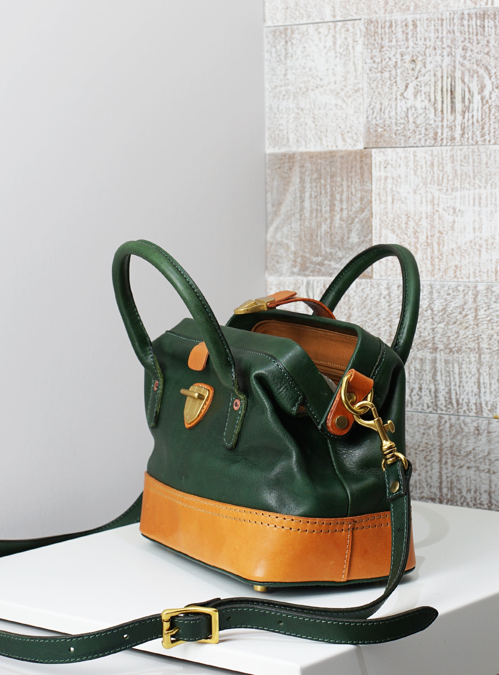 Wonder 'XL' Vintage Top-handle Satchel - Hunter Green