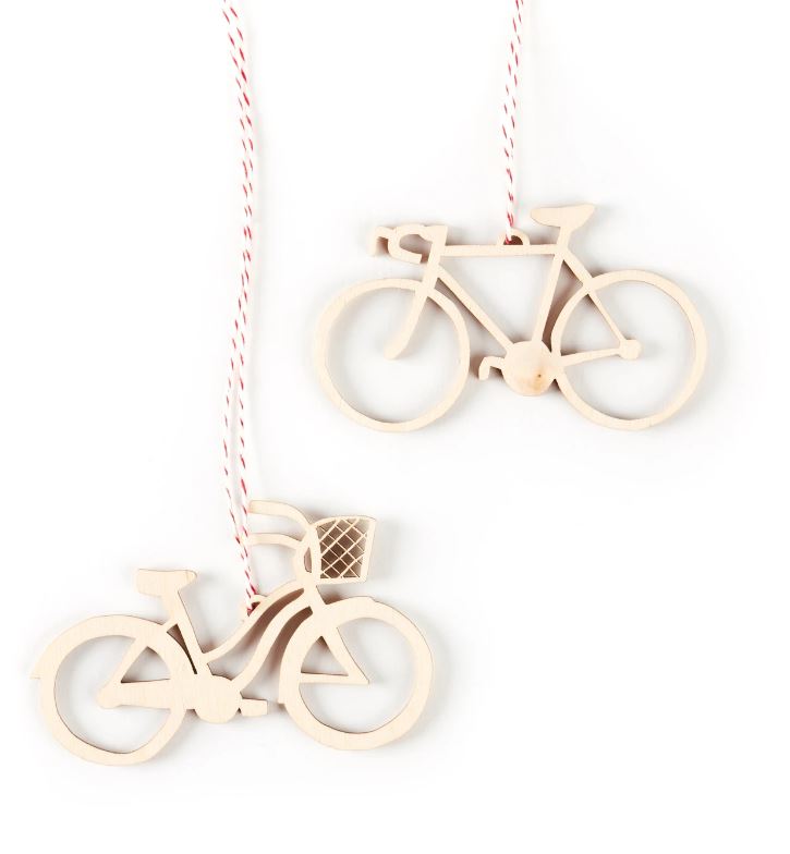 Cruiser and Road Bike Ornament Set