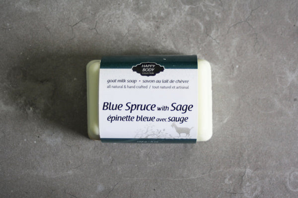 Happy Body Collection - Blue Spruce with Sage Goat Milk Soap