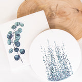 Natural Stone Coasters - Circle Stelitzia Nicolai Plant