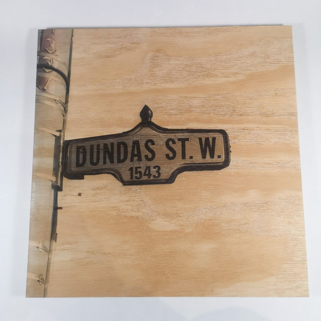 Resurfaced - Dundas St. W Sign Wood Print 12x12"