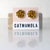 Catmamola Ceramics - Porcelain Stud Pie Earrings (Mustard)