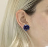 Catmamola Ceramics - Porcelain Stud Pie Earrings (Indigo)