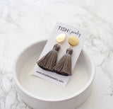 Halo Tassel Earrings - Grey