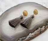 Halo Tassel Earrings - Grey
