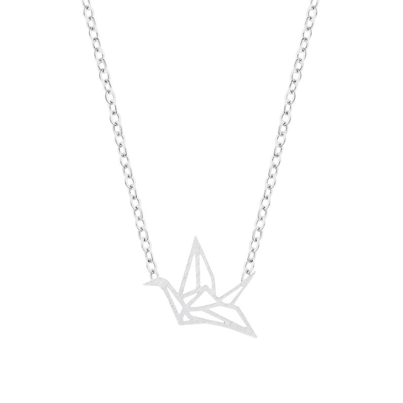 PRYSM - Origami Crane Necklace Silver