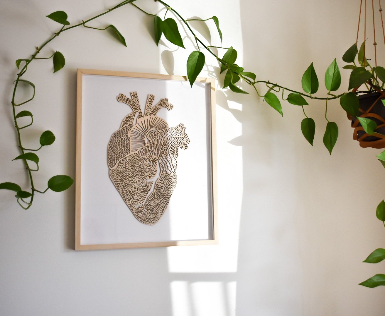 Anatomical Heart Wooden Artwork