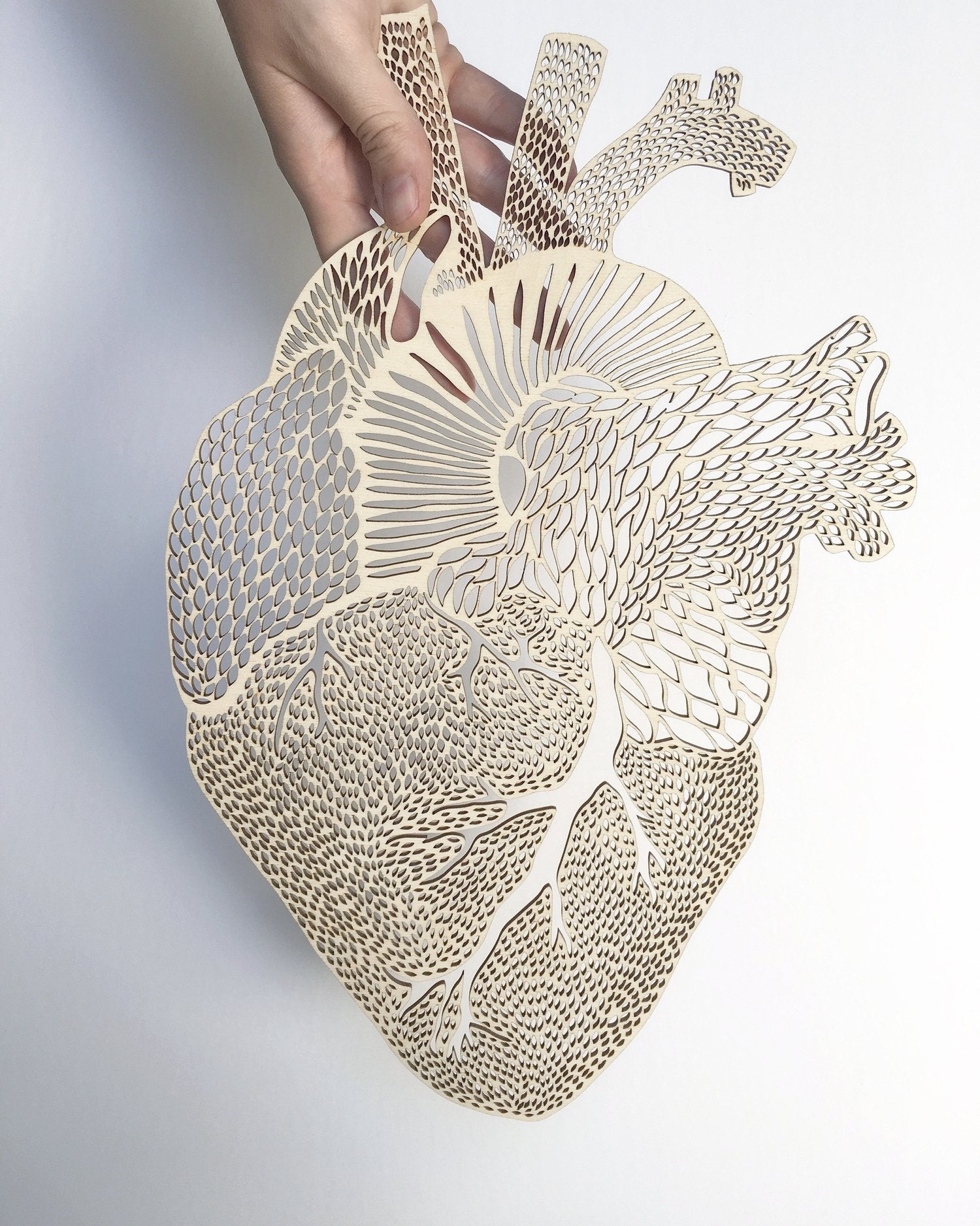 Anatomical Heart Wooden Artwork