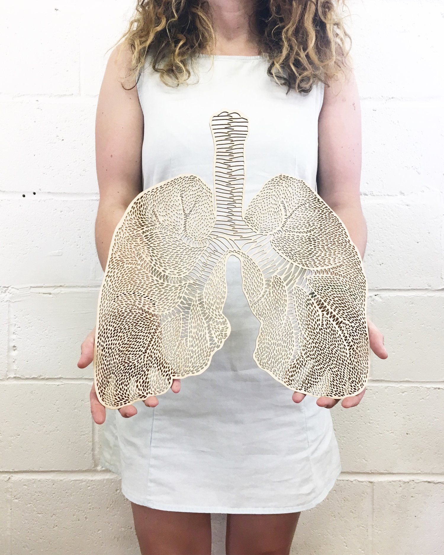 Anatomical Lungs Wooden Artwork