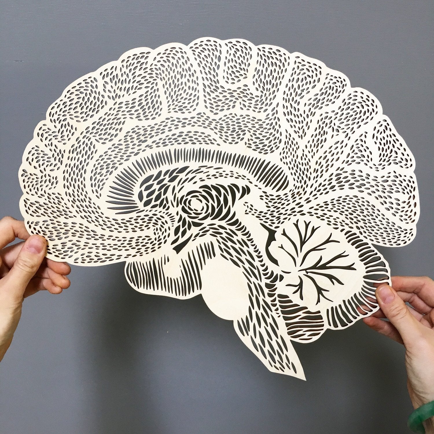 Anatomical Brian Wooden Artwork