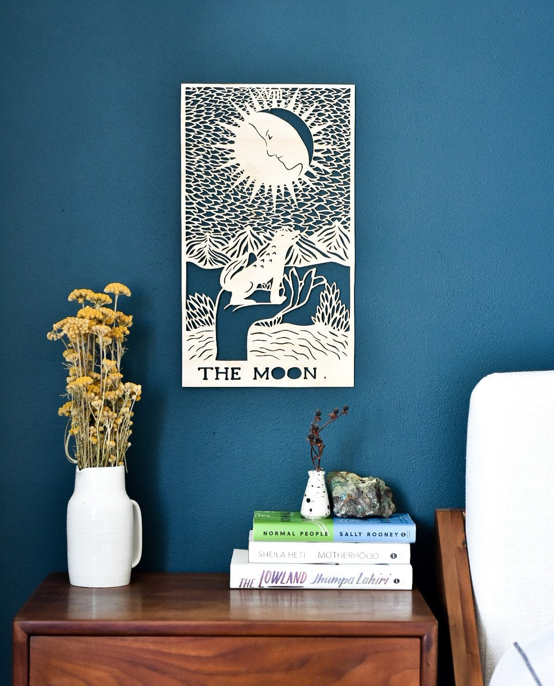 Wooden Tarot Card Artwork - The Moon