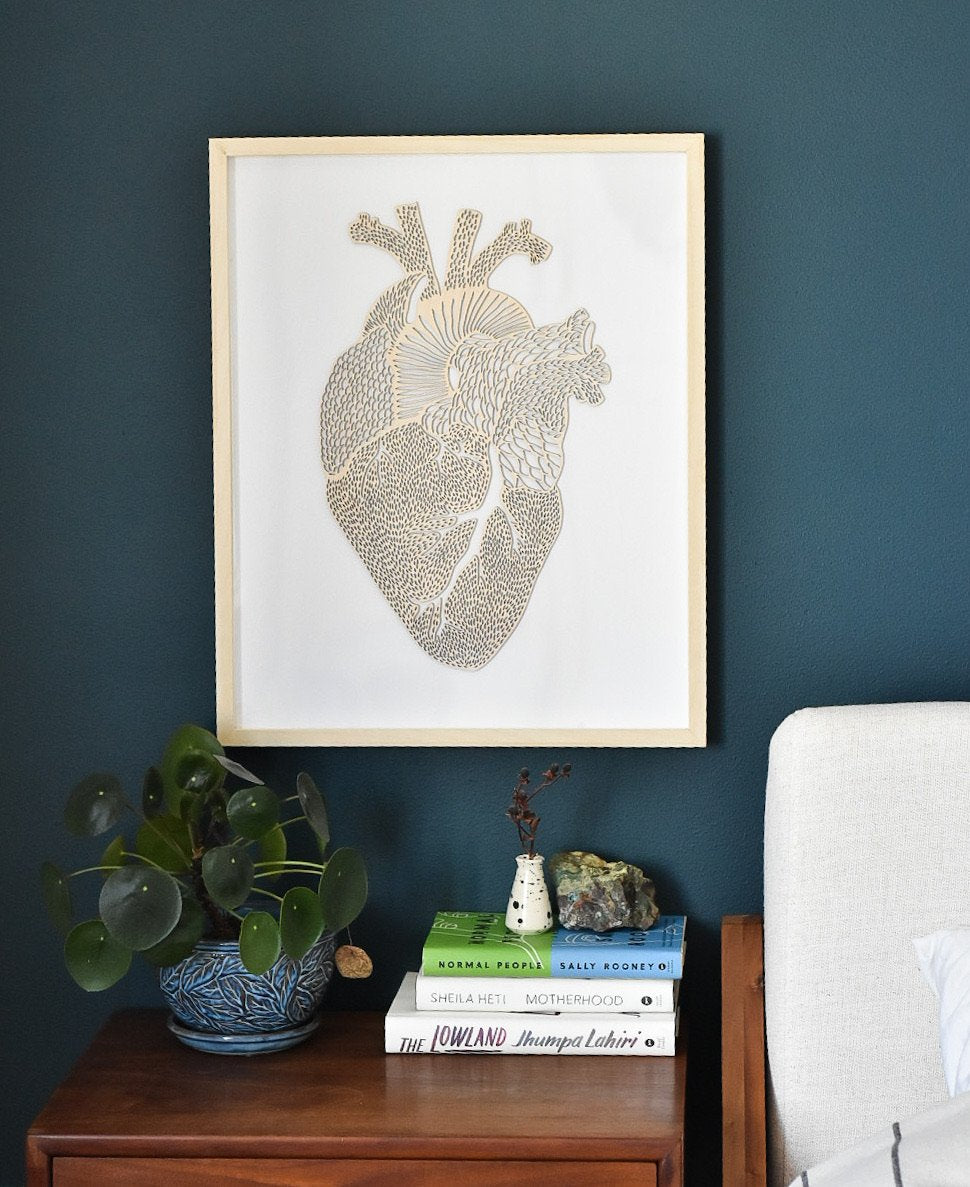 Anatomical Heart Wooden Artwork