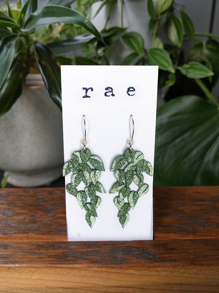 Rae Designs - Marble Queen Pothos Earrings