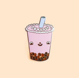 Strawberry Bubble Tea Enamel Pin