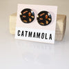 Catmamola Ceramics - Porcelain Stud Pie Earrings (Black)