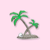 Silver Palms Enamel Pin