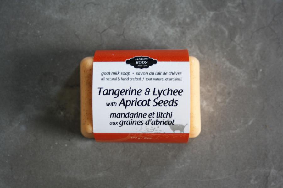 Happy Body Collection - Tangerine & Lychee with Apricot Seeds Goat Milk Soap