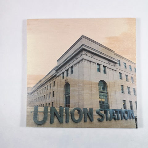Resurfaced - Union Station Wood Print 8x8"